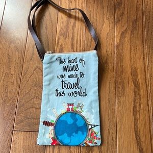 Travel theme crossbody bag